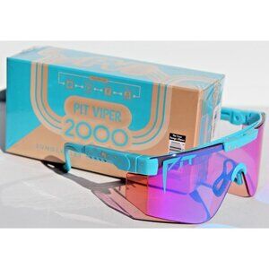 PIT VIPER The Free Range Climax 2000s Sunglasses Blue/Pink/Orange Wrap NEW